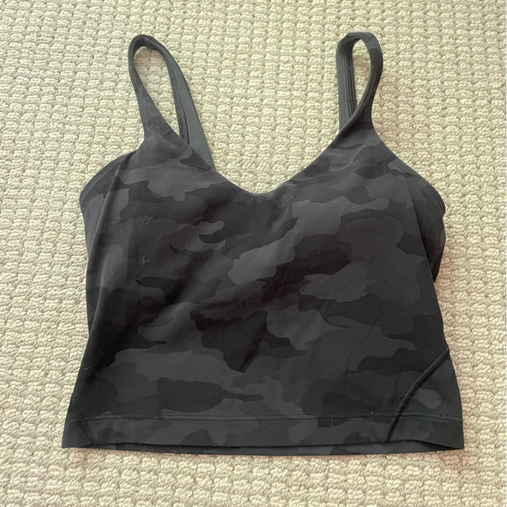 lululemon Align Tank Cropped Black Camo size 2